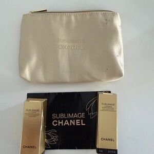 CHANEL Sublimage Satin Cosmetic Pouch - Champagne Gold